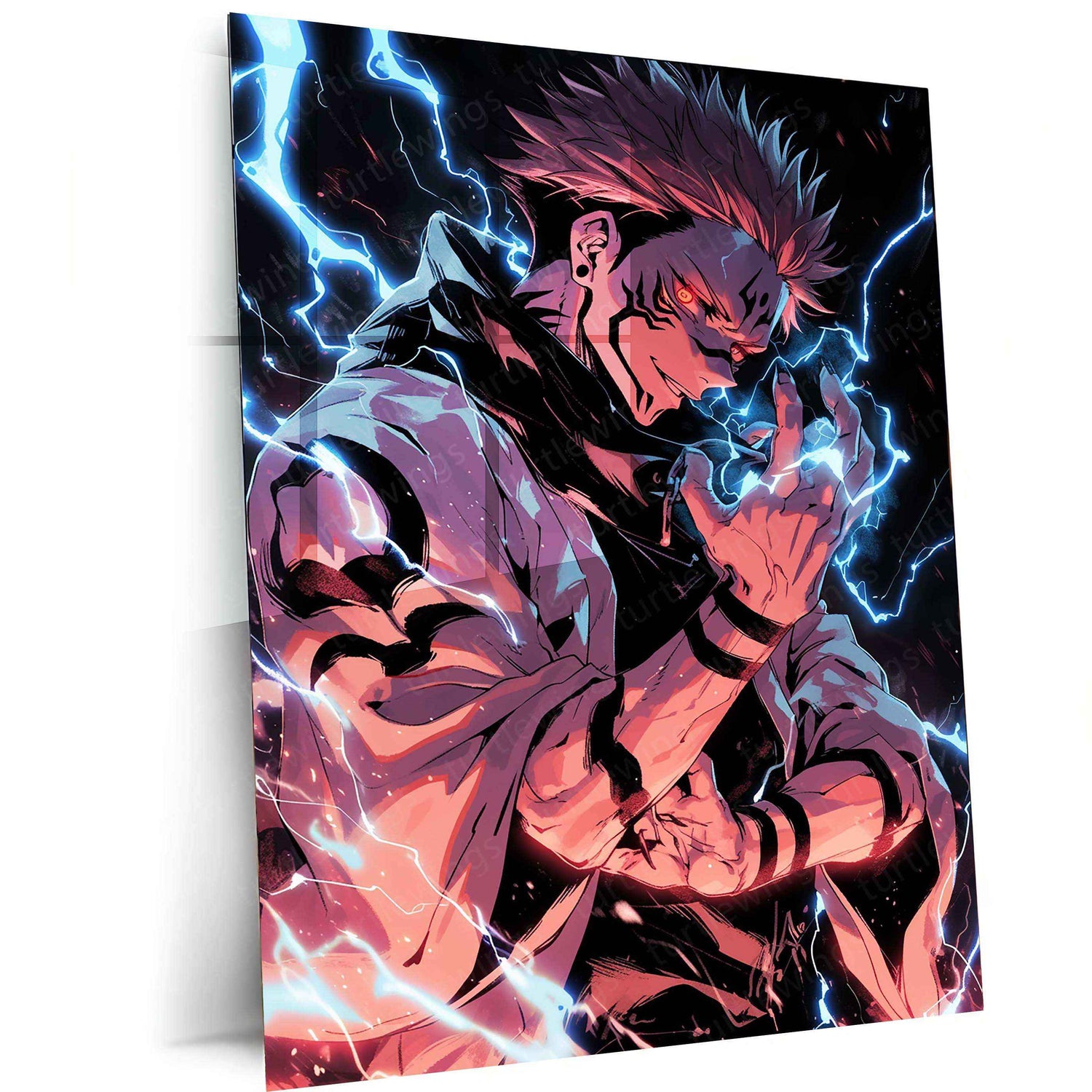 Sukuna Metal Poster – King of Curses | Jujutsu Kaisen Wall Art | Dark Power Decor 3 - TURTLEWINGS