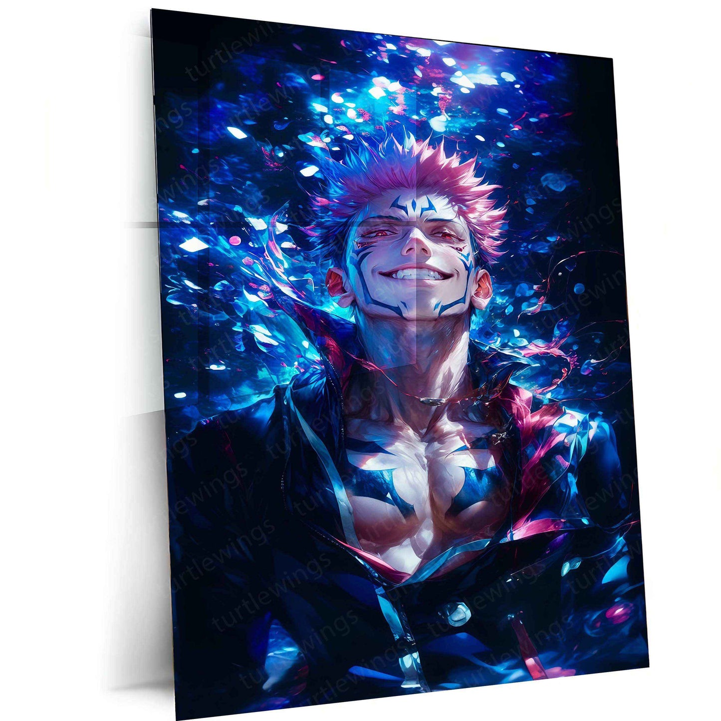 Sukuna Jujutsu Kaisen Metal Poster | King of Curses | Dark Anime Wall Art - TURTLEWINGS