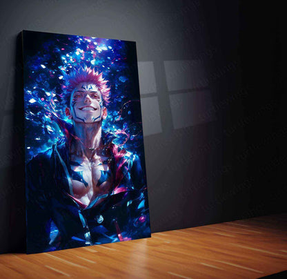 Sukuna Jujutsu Kaisen Metal Poster | King of Curses | Dark Anime Wall Art - TURTLEWINGS