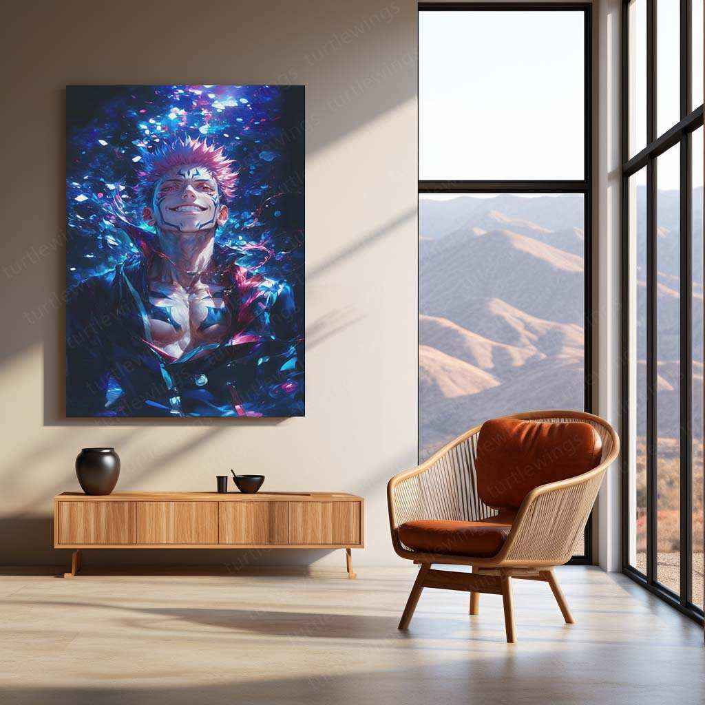 Sukuna Jujutsu Kaisen Metal Poster | King of Curses | Dark Anime Wall Art - TURTLEWINGS