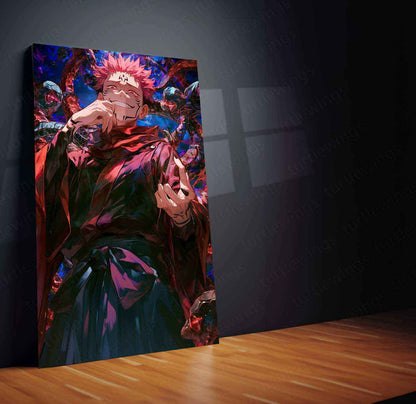 Sukuna Jujutsu Kaisen Metal Poster | King of Curses Wall Art | Anime Villain Decor - TURTLEWINGS