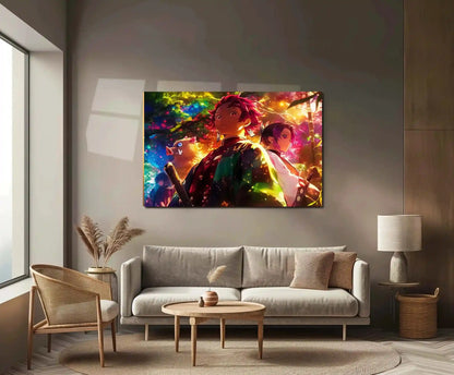 Tanjiro & Nezuko Metal Poster | Demon Slayer Anime Wall Art | Sibling Bond Aesthetic - TURTLEWINGS