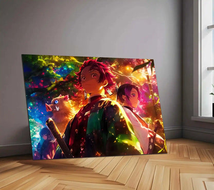 Tanjiro & Nezuko Metal Poster | Demon Slayer Anime Wall Art | Sibling Bond Aesthetic - TURTLEWINGS