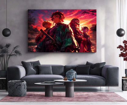 Anime Metal Poster | Demon Slayer Anime Wall Art | Sibling Bond Aesthetic - TURTLEWINGS