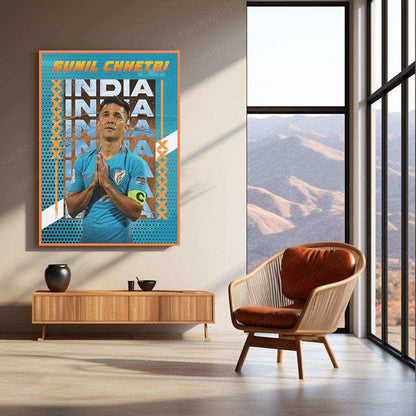 Sunil Chhetri Metal Poster | Indian Football Legend Wall Art | Iconic Sports Decor - TURTLEWINGS