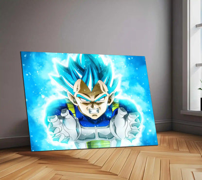 Dragon Ball Super Vegeta Blue Neon LED Metal Frame | Super Saiyan Blue Poster | Anime Power Wall Art - TURTLEWINGS
