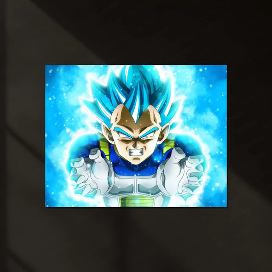 Dragon Ball Super Vegeta Blue Neon LED Metal Frame | Super Saiyan Blue Poster | Anime Power Wall Art - TURTLEWINGS