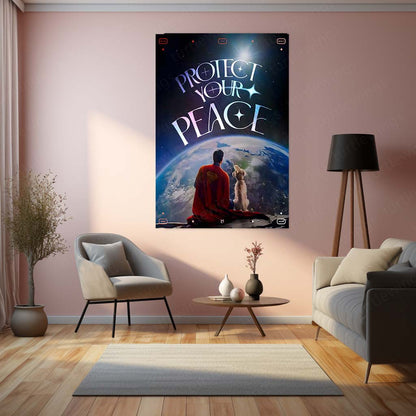 Superman – Protect Your Peace | Superhero Metal Frame | Inspirational Wall Art