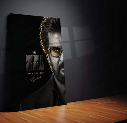 Superstar Rajinikanth Metal Poster | Premium Tamil Cinema Wall Art | Iconic Rajinikanth Metal Print