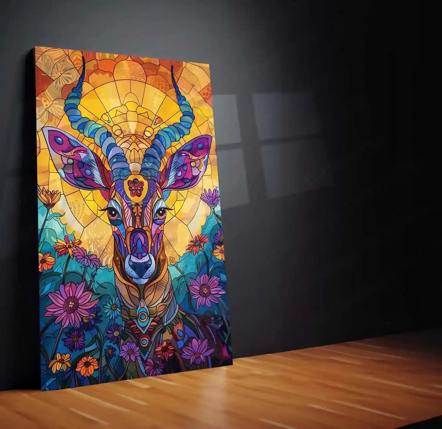 Vibrant Wildlife Elegance | Antelope Metal Poster | Nature-Inspired Wall Art - TURTLEWINGS