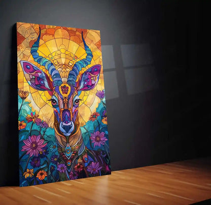 Vibrant Wildlife Elegance | Antelope Metal Poster | Nature-Inspired Wall Art - TURTLEWINGS