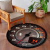Racing Tachometer RPM Round Floor Mat (3 mm Thick) | Performance Inspired Dial Design Decor for Garage, Gaming Room & Car Enthusiasts