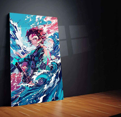 Tanjiro Metal Poster – Demon Slayer Hero | Tanjiro Kamado Wall Art | Powerful Samurai Decor - TURTLEWINGS