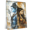 Spiritual Metal Poster | Lord Shiv Parvati Metal Poster | Divine Couple Wall Art | Spiritual Decor for Home & Temple
