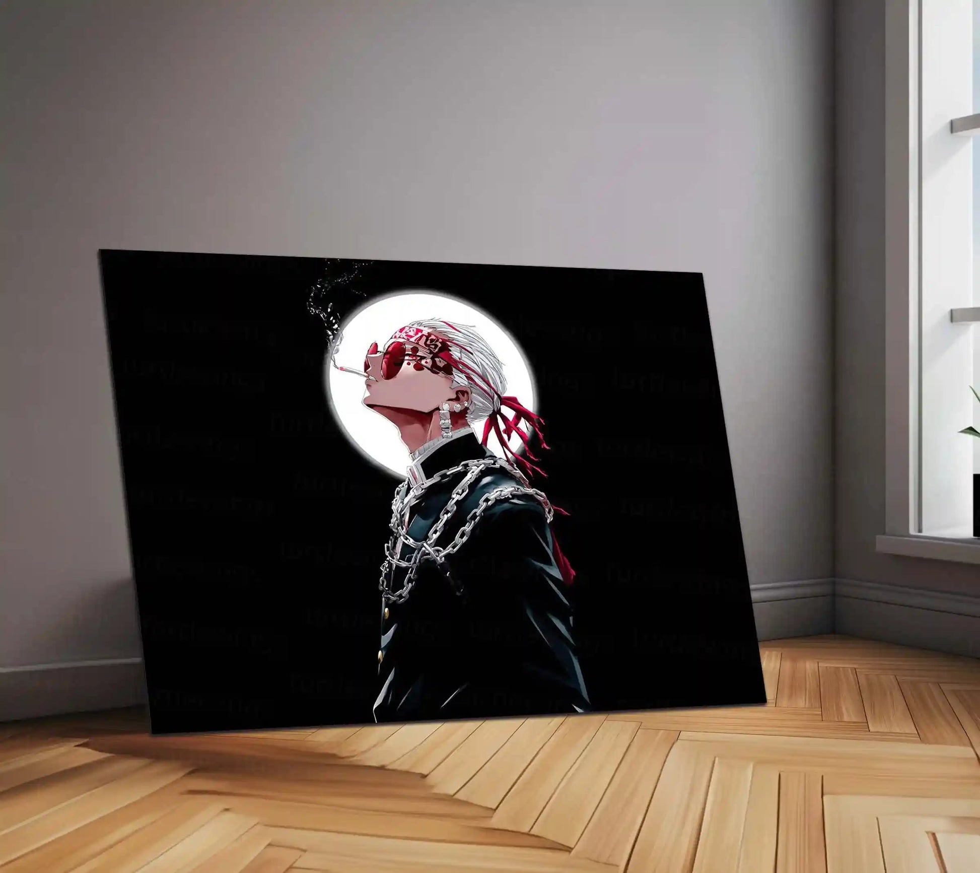 Anime Metal Poster | Tengen Uzui – The Flashy Sound Hashira | Demon Slayer Metal Frame | Anime Wall Art - TURTLEWINGS