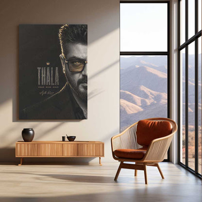 Thala Ajith Kumar Metal Poster | Premium Tamil Cinema Wall Art | Iconic Ajith Kumar Metal Print