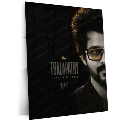 Thalapathy Vijay Metal Poster | Premium Tamil Superstar Wall Art | Iconic Vijay Metal Print