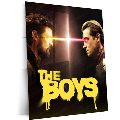 The Boys Epic Face-Off – Butcher vs Homelander | Superhero Showdown Metal Frame Poster - TURTLEWINGS