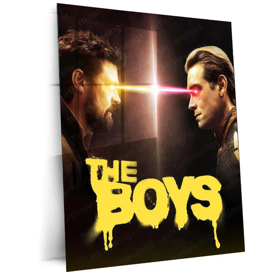 The Boys Epic Face-Off – Butcher vs Homelander | Superhero Showdown Metal Frame Poster - TURTLEWINGS