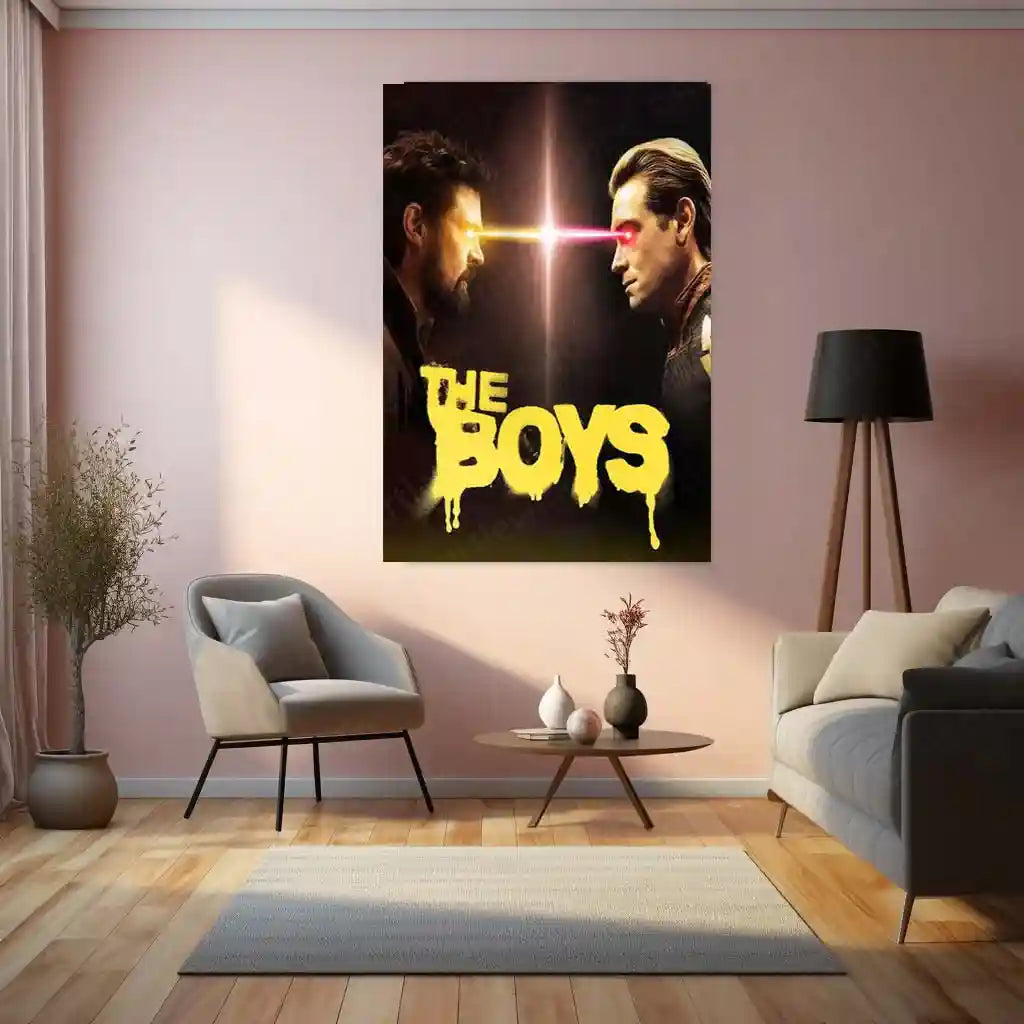 The Boys Epic Face-Off – Butcher vs Homelander | Superhero Showdown Metal Frame Poster - TURTLEWINGS