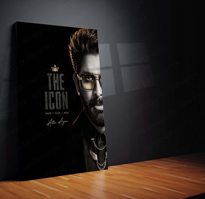 The Icon Allu Arjun Metal Poster | Premium Stylish Telugu Superstar Wall Art