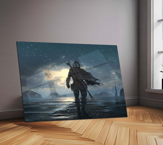 The Mandalorian – Metal Frame | Star Wars Wall Art | Galactic Bounty Hunter Poster for Sci-Fi Fans - TURTLEWINGS