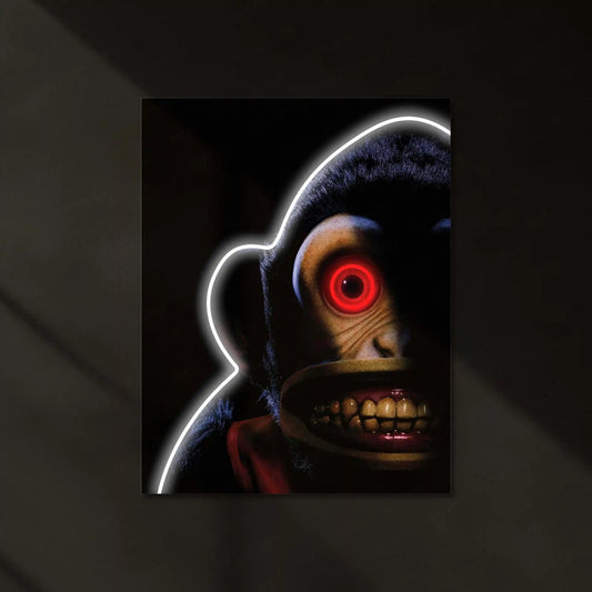 Evil Monkey Neon LED Frame | Horror Aesthetic Wall Art | Dark Creepy Glow Design - TURTLEWINGS