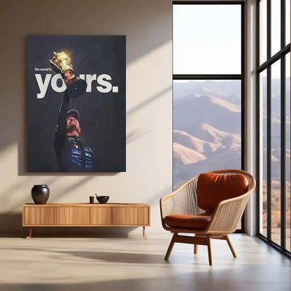 Quote Metal Poster | Lando Norris – The World Is Yours Metal Frame Victory Mindset & Next-Gen Champion Energy Wall Art | Formula 1 Triumph Metal Poster - TURTLEWINGS