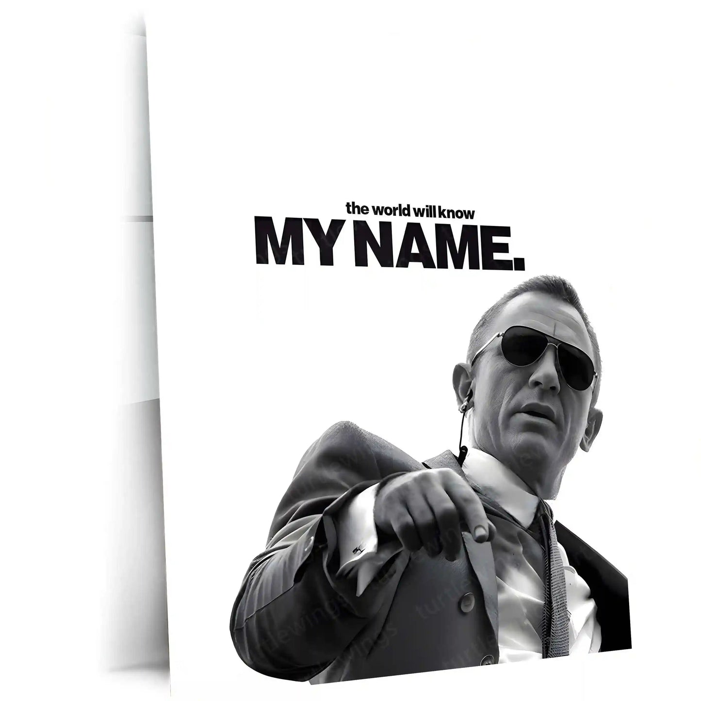 Quote Metal Poster | Daniel Craig – The World Will Know My Name Metal Frame Unshakable Confidence & Legacy Energy Wall Art | Iconic Power Statement Metal Poster - TURTLEWINGS