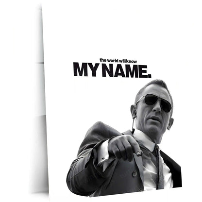Quote Metal Poster | Daniel Craig – The World Will Know My Name Metal Frame Unshakable Confidence & Legacy Energy Wall Art | Iconic Power Statement Metal Poster - TURTLEWINGS