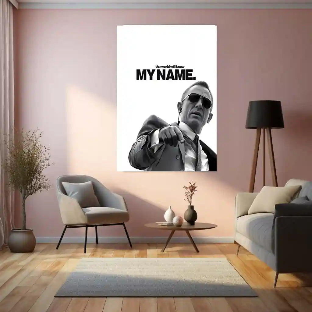 Quote Metal Poster | Daniel Craig – The World Will Know My Name Metal Frame Unshakable Confidence & Legacy Energy Wall Art | Iconic Power Statement Metal Poster - TURTLEWINGS