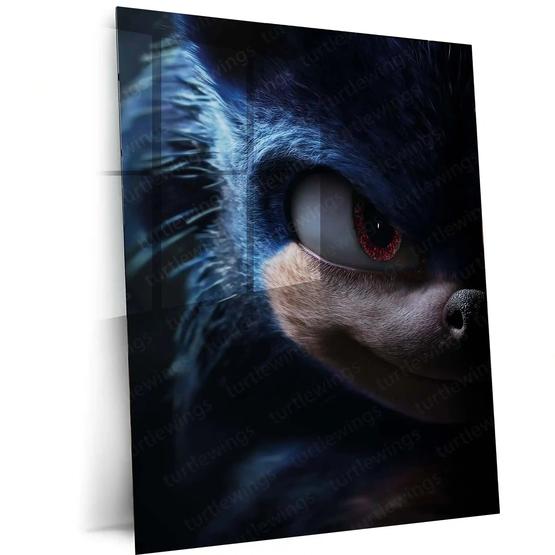 Anime Metal Poster | Dark Sonic Metal Poster | thebootlegsaint-Inspired Fan Art | Sonic the Hedgehog Shadow Form Decor - TURTLEWINGS