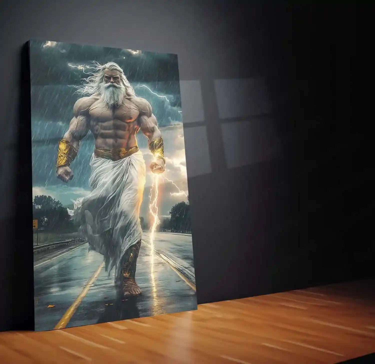 Zeus Metal Poster | Greek God of Thunder Wall Art | Mythology-Inspired Decor - TURTLEWINGS