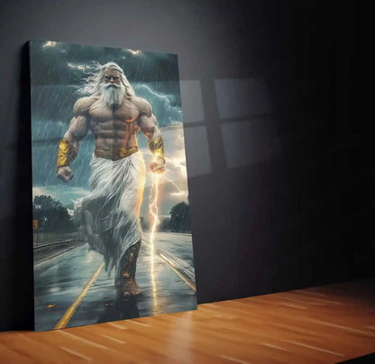 Zeus Metal Poster | Greek God of Thunder Wall Art | Mythology-Inspired Decor - TURTLEWINGS