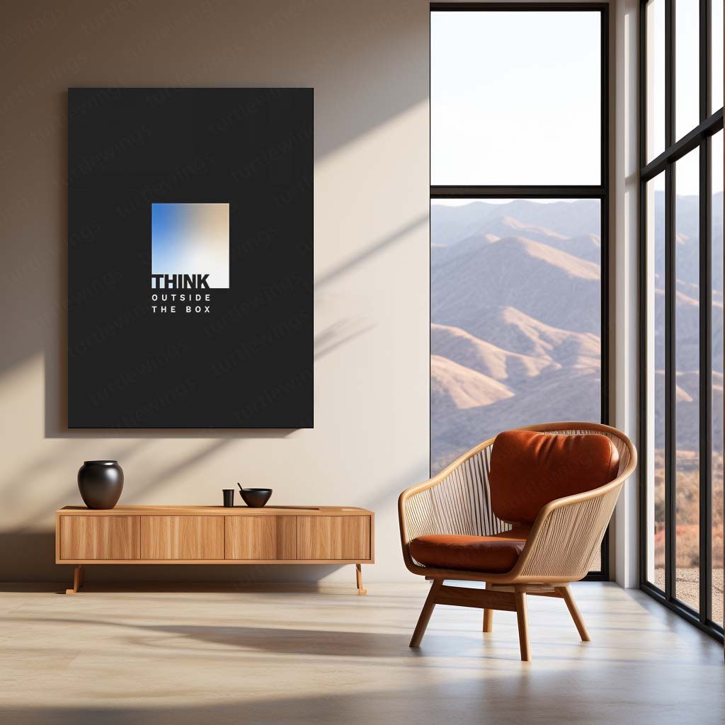 Think Outside the Box Metal Frame – Creative Mindset Poster Art | Motivational Wall Decor for Office, Studio & Study Spaces - TURTLEWINGS