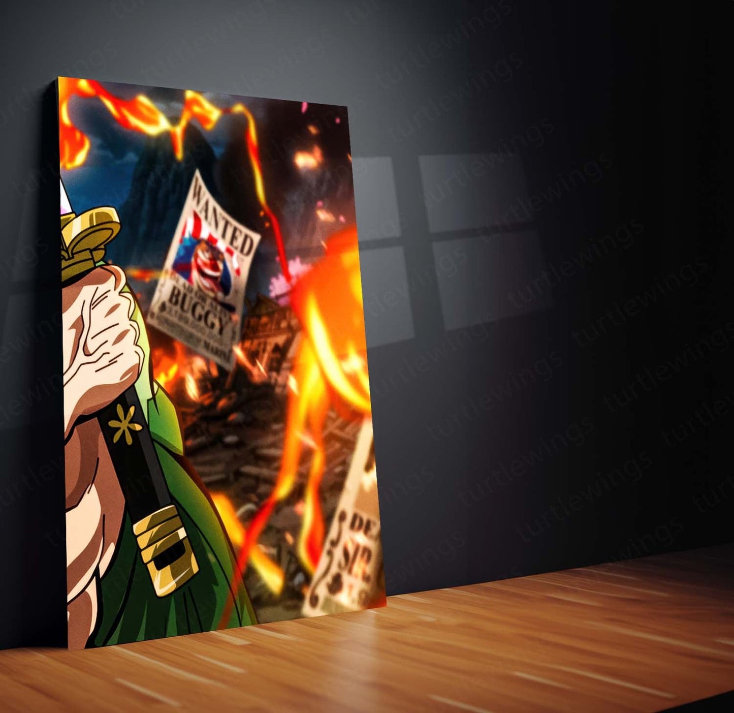 Anime Metal Poster Set of 3 | Roronoa Zoro Three Sword Style One Piece Triptych Wall Art