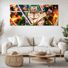Anime Metal Poster Set of 3 | Roronoa Zoro Three Sword Style One Piece Triptych Wall Art