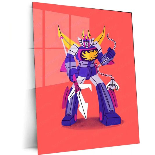 Abstract Metal Poster | Transformer Art Metal Poster | Futuristic Cyberpunk Wall Decor - TURTLEWINGS