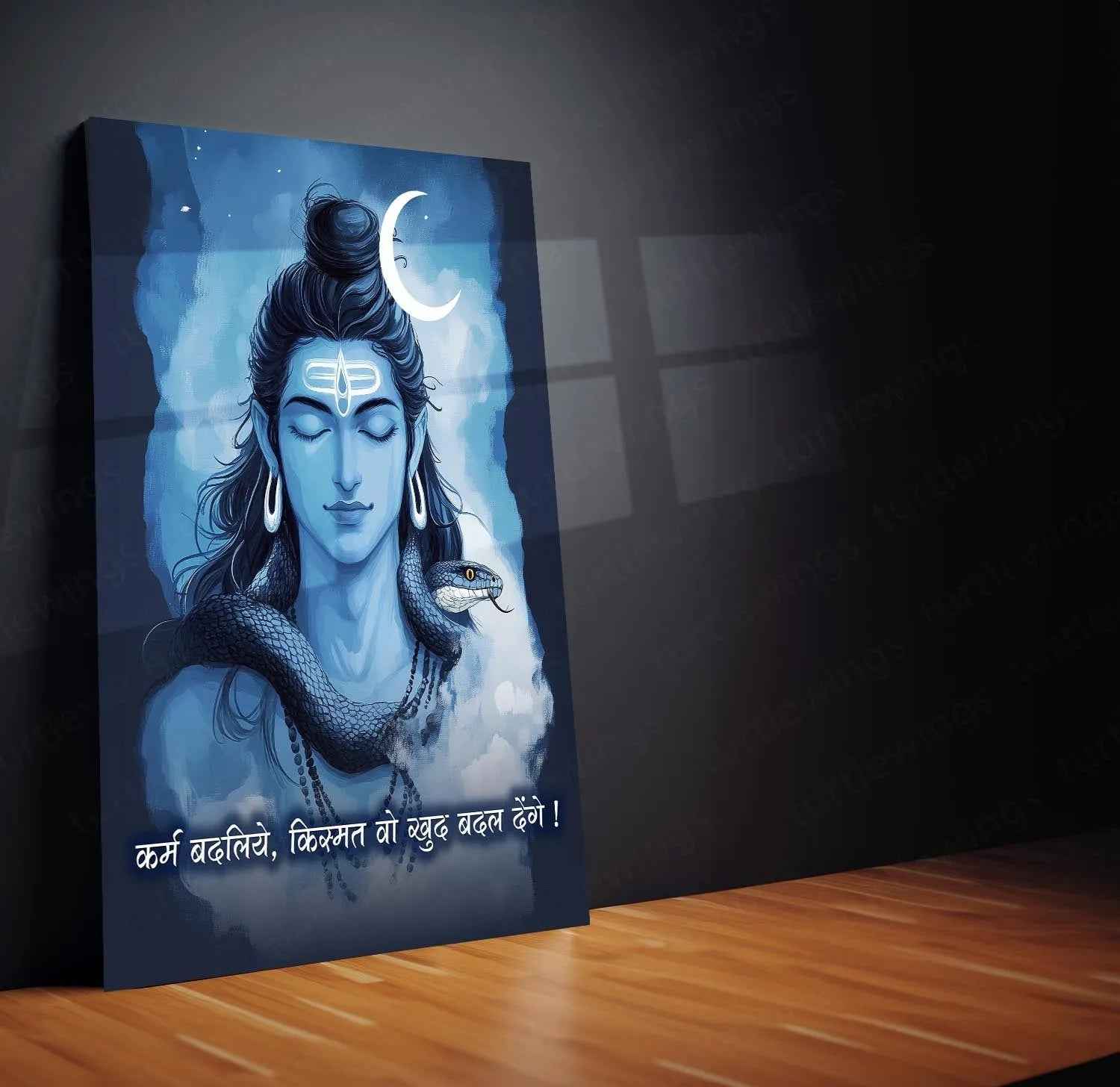 Spiritual God Metal Poster | Mahadev Metal Frame – Divine Lord Shiva Wall Art for Spiritual Energy - TURTLEWINGS