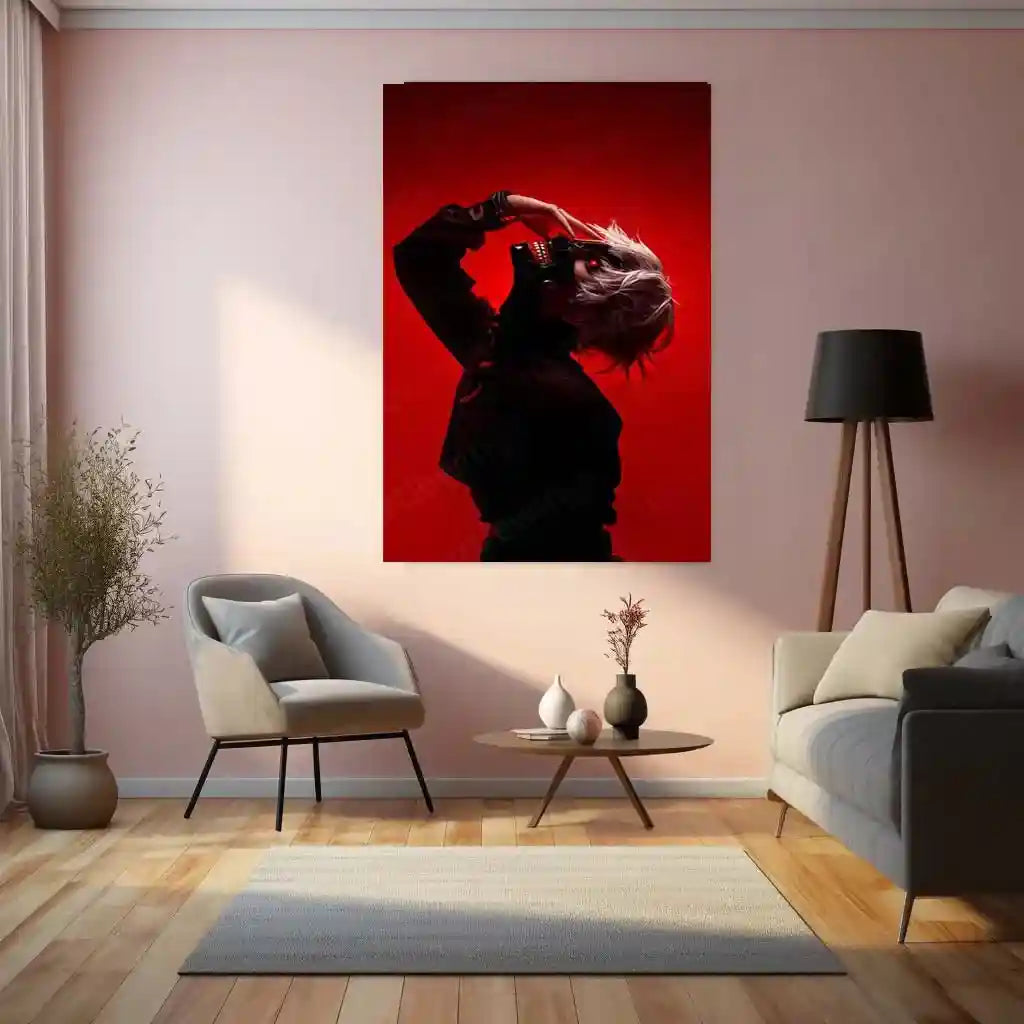 Anime Metal Poster | Ken Kaneki Metal Poster | Tokyo Ghoul Wall Art | Dark Anime Aesthetic Decor - TURTLEWINGS