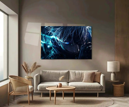 Anime Metal Poster | Satoru Gojo Metal Poster | Jujutsu Kaisen Anime Frame | Stylish Duo Wall Art 01 - TURTLEWINGS