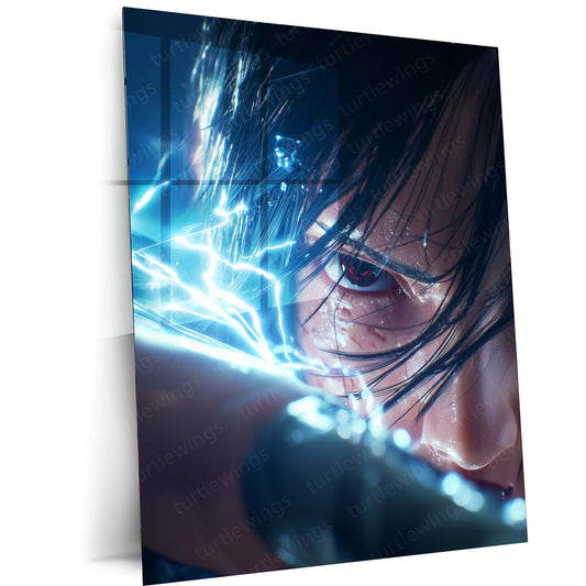 Sasuke Uchiha Metal Frame – Naruto Anime Poster | Sharingan Power Wall Art | Dark Hero Decor for True Shinobi Fans - TURTLEWINGS