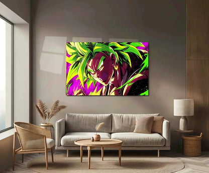 Anime Metal Poster | Broly Green Hair Metal Poster | Dragon Ball Super Wall Art | Legendary Saiyan Rage Decor - TURTLEWINGS