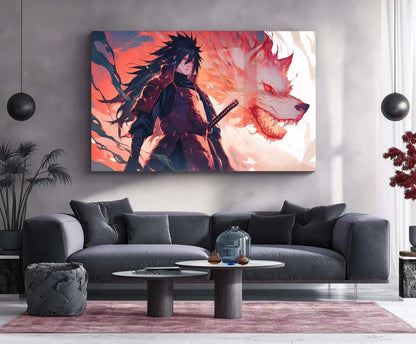 Anime Metal Poster | Madara Uchiha Metal Poster | Naruto Shippuden Wall Art | Uchiha Clan Power Decor - TURTLEWINGS