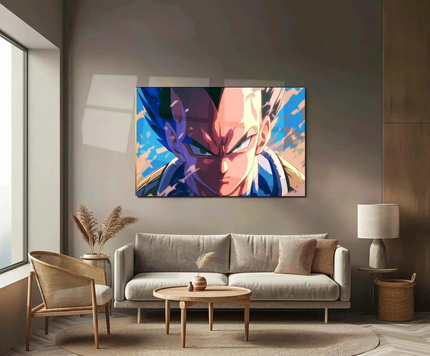 Anime Metal Poster | Vegeta Blue Eyes Metal Poster | Super Saiyan Blue Wall Art | Dragon Ball Anime Warrior Decor - TURTLEWINGS