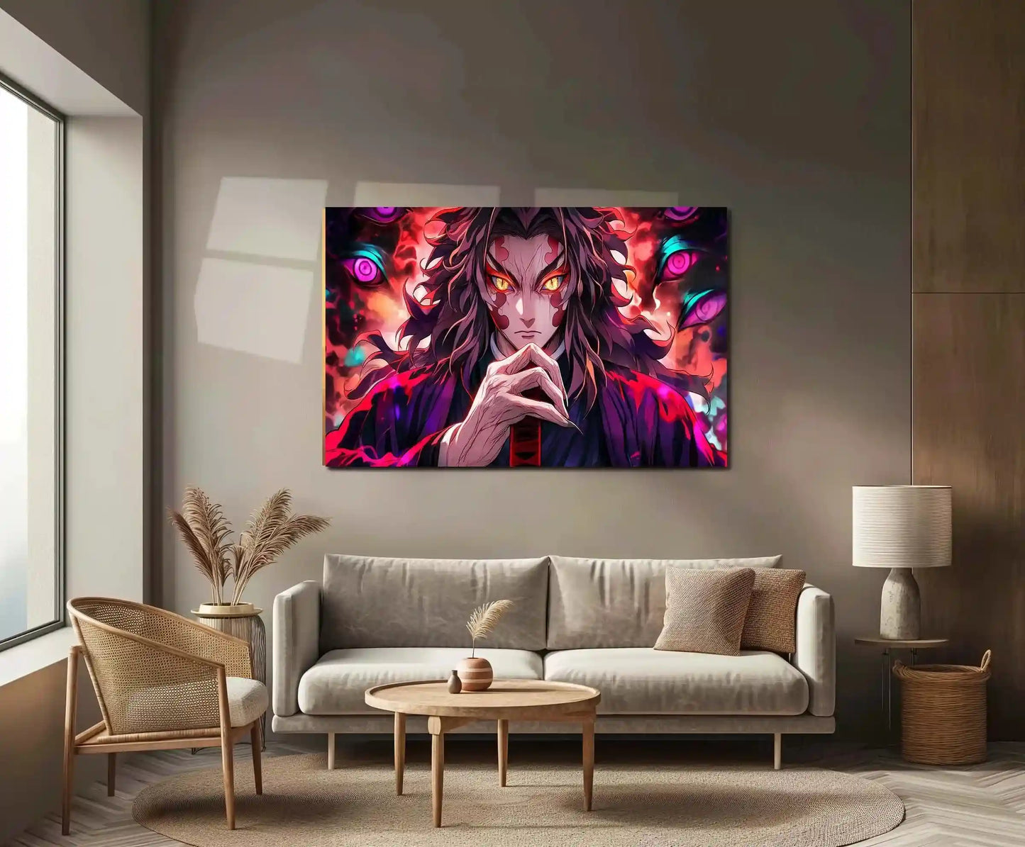 Anime Metal Poster | Kokushibo Metal Poster | Demon Slayer Upper Moon Wall Art | Dark Anime Villain Decor - TURTLEWINGS