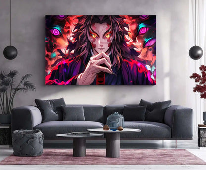 Anime Metal Poster | Kokushibo Metal Poster | Demon Slayer Upper Moon Wall Art | Dark Anime Villain Decor - TURTLEWINGS