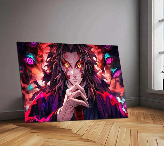 Anime Metal Poster | Kokushibo Metal Poster | Demon Slayer Upper Moon Wall Art | Dark Anime Villain Decor - TURTLEWINGS