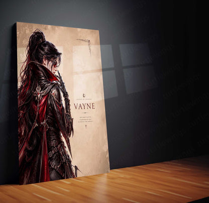 Game Metal Poster | Vayne – The Night Hunter Metal Poster League Inspired Wall Art | Dark Hunter Gaming Metal Frame