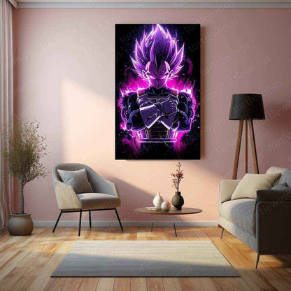 Vegeta Metal Poster – dbz Warrior | Saiyan Prince Wall Art | Powerful Anime Decor - TURTLEWINGS